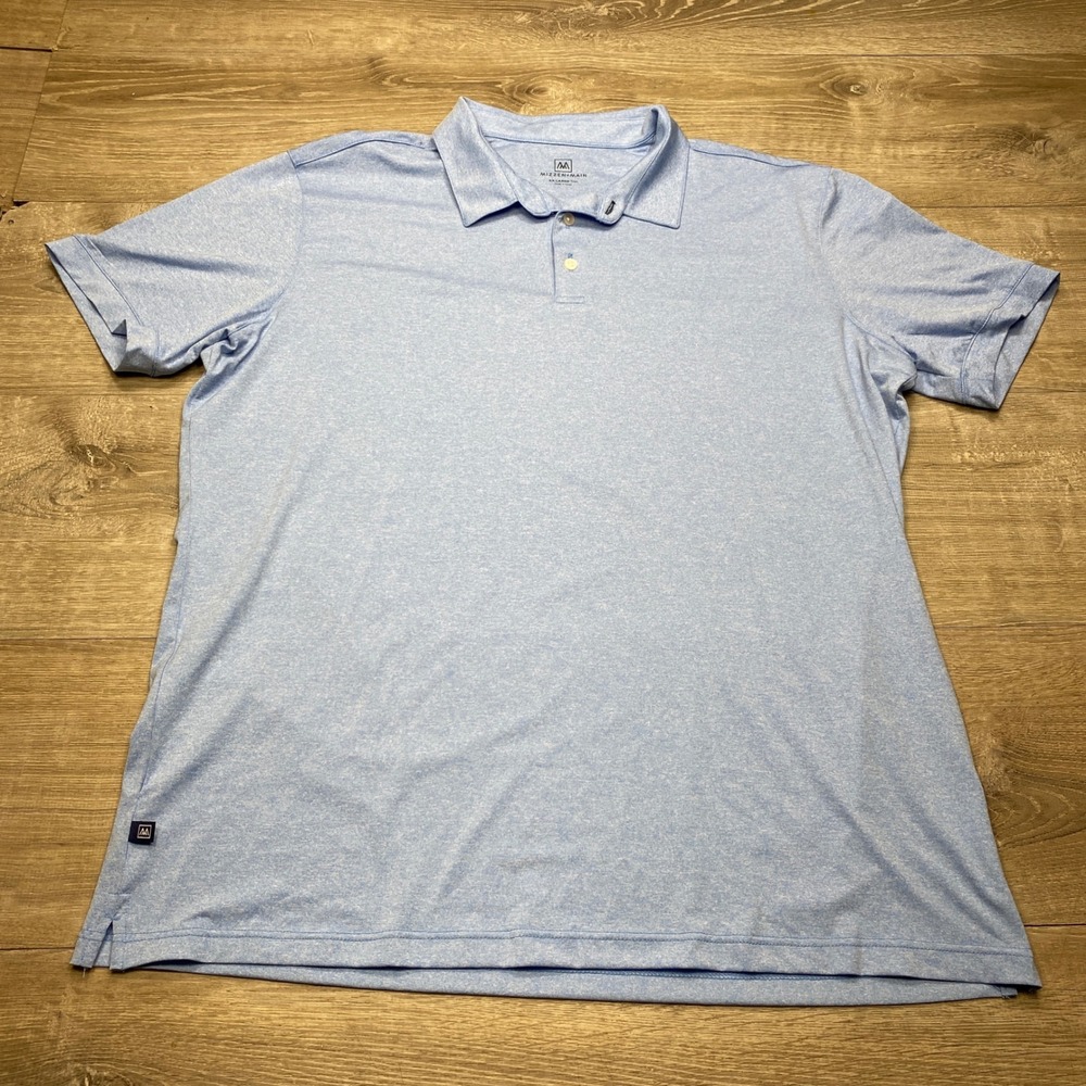Mizzen+Main Polo Shirt Mens XXL Blue Heather‎ Performance Spinnaker Golf